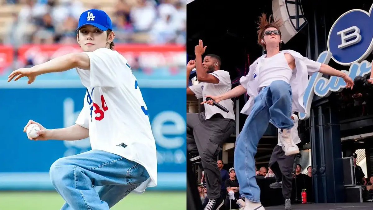 ZoomTV's tweet photo. TXT Yeonjun’s Dodgers Stint Has Fans Swooning; 34 Jersey Number To Ceremonial First Pitch - WATCH

https://t.co/8LnTmjmns7

#TXT #YEONJUN #korean #dodgers https://t.co/LtDU7i60Mq