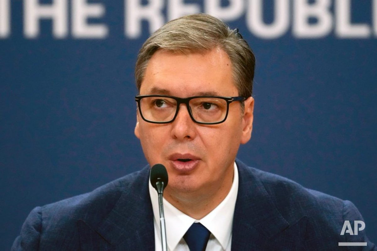 tassagency_en's tweet photo. Serbian President Vucic has reiterated that his country republic has no plans to join the North Atlantic Alliance.
"On the one hand, Montenegro, a NATO member, and on the other, Serbia, which is not and will not be a NATO member. Montenegro imposed sanctions against Russia, and Serbia did none of that".