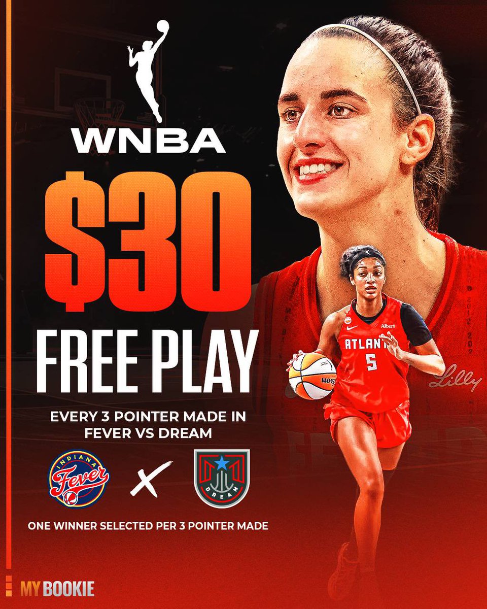 MyBookie's tweet photo. 🚨🚨🚨WNBA FREE PLAY🚨🚨🚨

Every 3 pointer made 🟰 $30 FREE PLAY

How to enter ⤵️
- LIKE + RT!
- Must be FOLLOWING @MyBookie 
- Reply with favorite Caitlin Clark gif https://t.co/NyihQ7oSqb