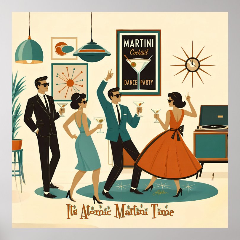 LeeHillerDesign's tweet photo. ✨🕺💃🍸🕺💃✨
Mid Century Its Atomic Martini Time Cocktail Party #poster
Item: https://t.co/87zHpggLrd

#midcentury #dancing #art #martini #atomic #atomicage #cocktailparty #barware #wallart #wallartforsale
Complete Collection: https://t.co/vROwA8V8Tx https://t.co/RCHaGQGu7P