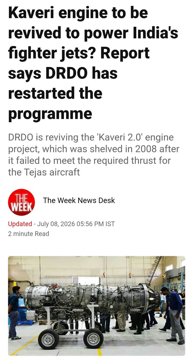 arunpudur's tweet photo. ⚡ It’s raining jet engines in India! 🇮🇳

Safran + DRDO/GTRE and Reliance + Rolls-Royce are now in the race for 5th/6th-gen aero engines (AMCA), alongside Kaveri 2.0 to replace GE404.

Complete tech ownership.

The US / GE played games.

India will now dominant Jet Engines. https://t.co/774RVIJQmB