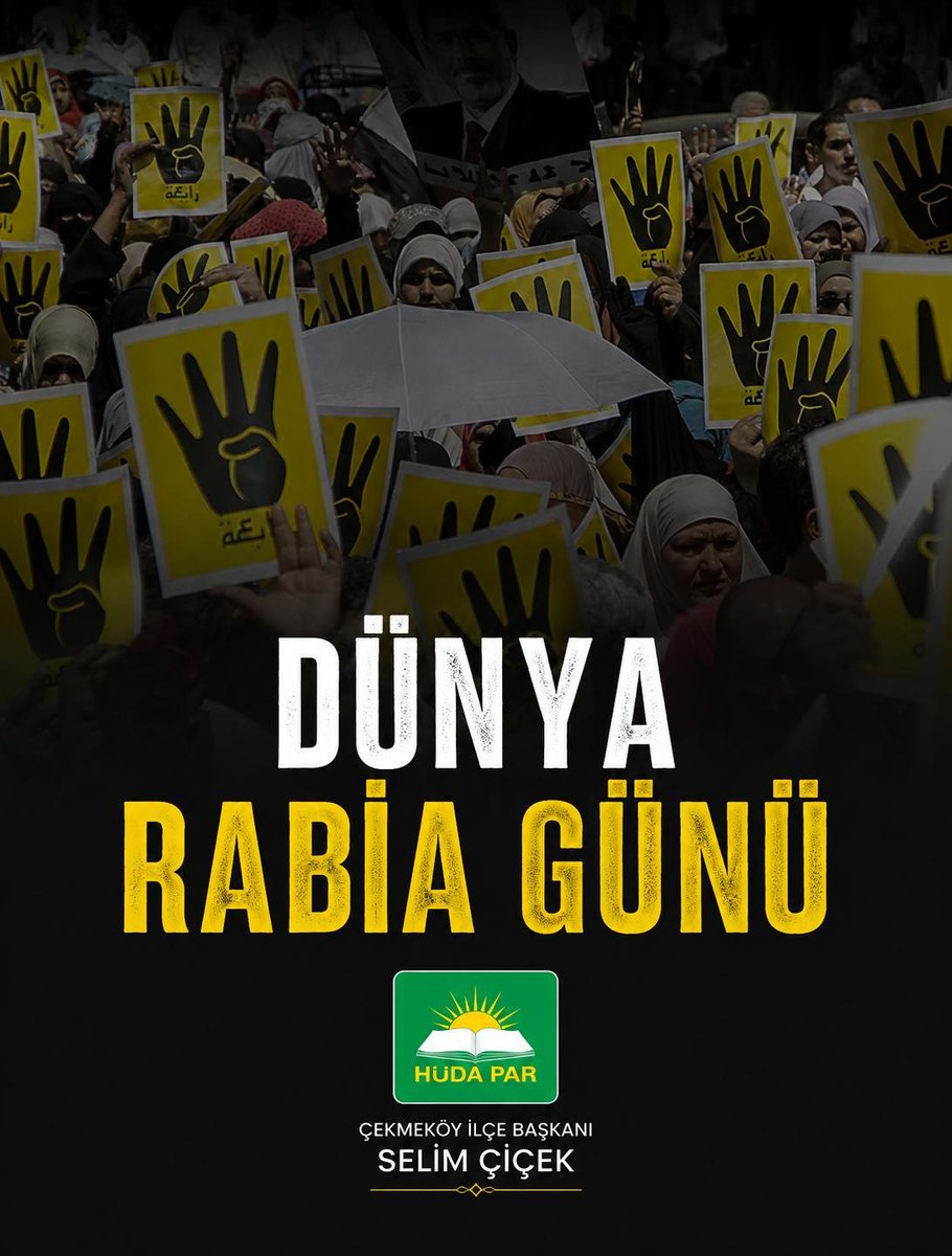 selimcicek49's tweet photo. 14 Ağustos 2013… Rabia’da yükselen tekbirler, zulme karşı direnişin ve adalet arayışının unutulmaz bir sembolü oldu.
Dünya Rabia Günü vesilesiyle, başta Rabia şehitleri olmak üzere zulüm karşısında hayatını kaybeden tüm kardeşlerimizi rahmetle ve minnetle yâd ediyorum. https://t.co/n4IyOWe1Wa