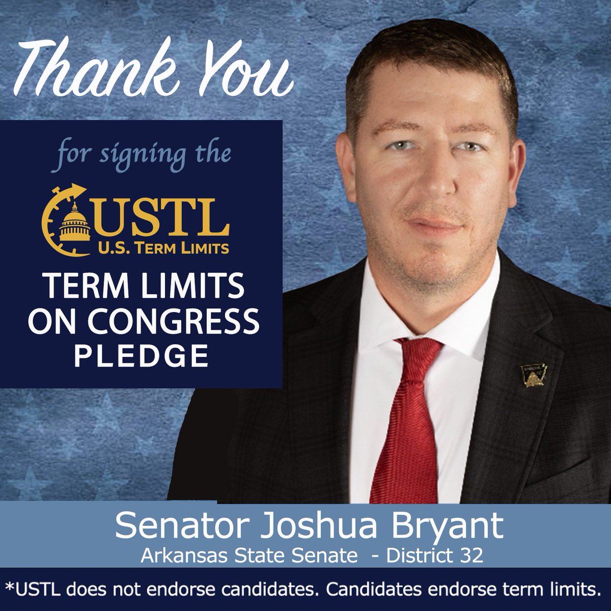 USTermLimits's tweet photo. Signed and committed! Thank you Senator Joshua Bryant for supporting #termlimits on Congress. The movement is growing! 📈
https://t.co/X7693QXLX0 https://t.co/F4mhTXCiPC