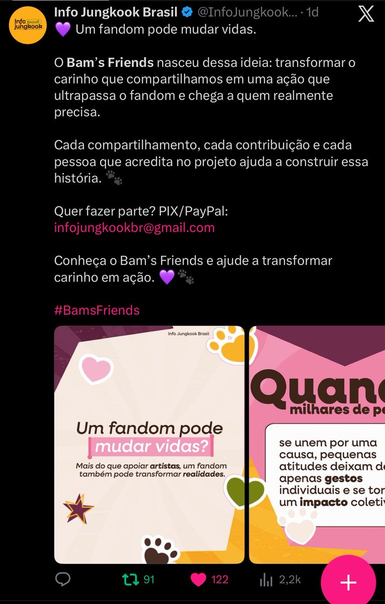 bangverso's tweet photo. o mesmo fandom army que mês passado derrubou a conta de uma antifeminista conservadora e que tem varios projetos beneficentes mas ninguem da uma foda?
o mesmo bts que ha 2 meses se apresentou na copa e nao recebeu nenhum centavo por isso porque doaram pra campanha de arrecadação pra educação infantil, deram seus próprios pertences pra um leilão beneficente e com isso arrecadaram 300 mil dólares com a ajuda do army. o mesmo bts que um dos membros doa em anônimo desde 2018 pra hospitais infantis, outro fundou um centro de tratamento pra jovens com transtorno do espectro autista e foi professor de musica voluntario durante o serviço militar, outro doou fundos pra ajudar em desastres ambientais e a lista de doações e causas que eles apoiaram nos últimos 2 anos é extensa. vocês se deixarem levar por um unico erro entre 1001 acertos mostra que vocês só estão do lado deles quando convém e o fato de você estar no fandom desde 2015 e mesmo assim conseguir falar uma bosta dessas mostra que o tempo que você acompanha não vale de nada porque a primeira coisa que você faz no primeiro erro deles é fazer um discurso performatico sobre o quanto eles mudaram sendo que eles continuam sendo os mesmos, você que sempre enxergou eles como fantoches e não como seres humanos
