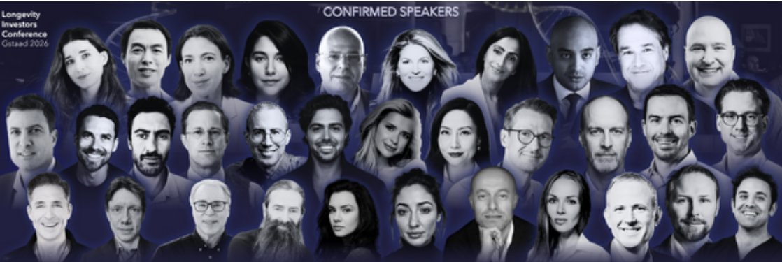 agingdoc1's tweet photo. Longevity Investors Conference Gstaad 2026

Where Capital Meet Science.

With: @NirBarzilaiMD @Dr_Bischof @aubreydegrey @TobiasReichmuth @JonathanAnomaly @CollinEwald @drakhanofficial @annaskaya @M_S_Ringel @drmichaellevin @emilkendziorra @maxmarchione @ManjitSareen  @TobiasReichmuth @daveasprey and yours truly @agingdoc1.

https://t.co/TYoAR3E8sg