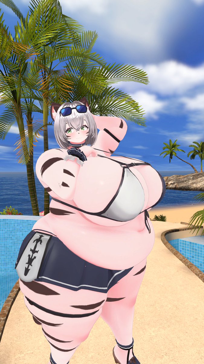 MelonPanVR's tweet photo. Come on, darling~ 
Big sis has arrived to keep you warm 🤍✨

Avatar credits to:
 @kakuteki11029 and @harkness_dr 🐯🍖 https://t.co/H0FIEKUsib