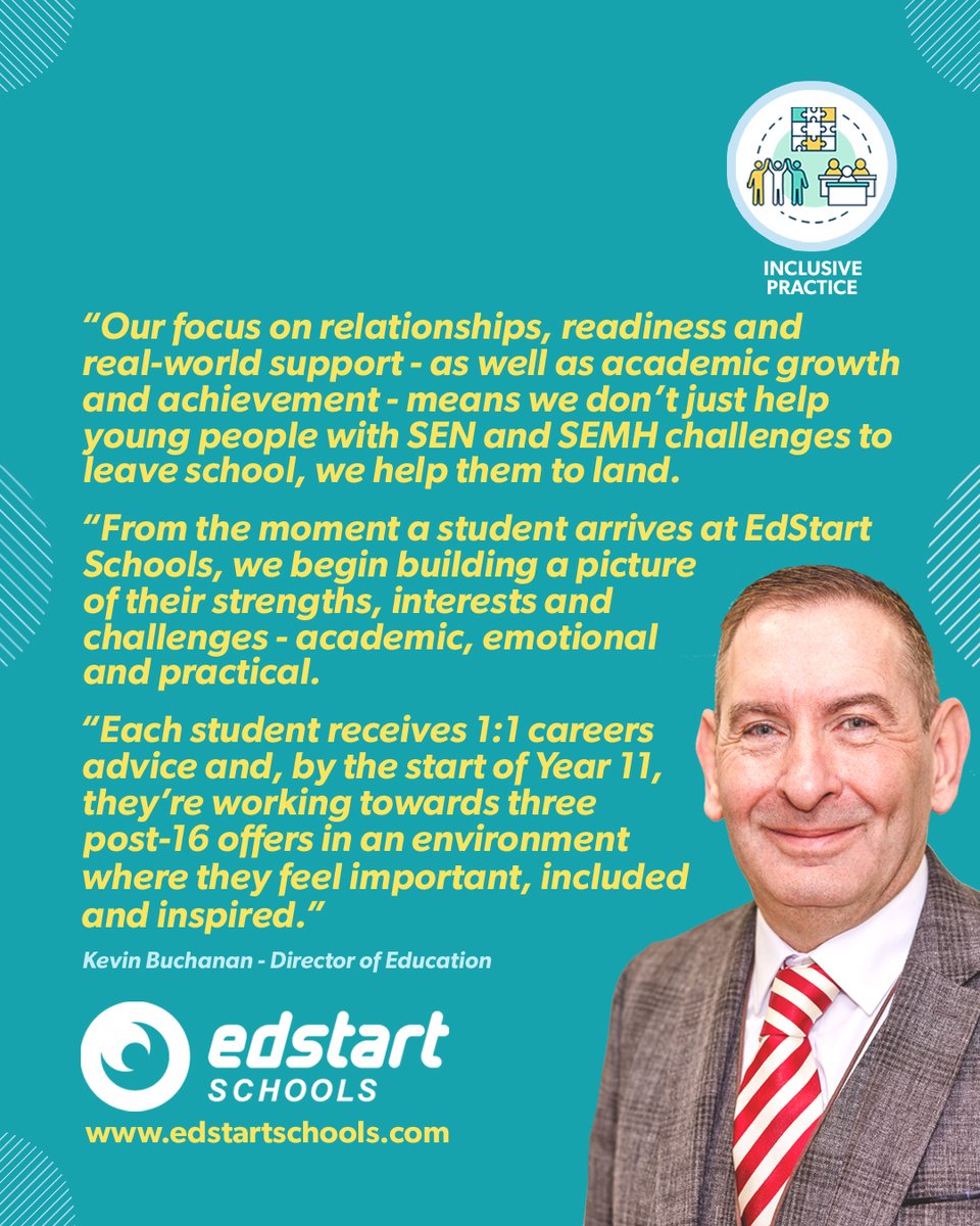 edstart_sch's tweet photo. Our innovative, award-winning approach to #InclusivePractice (@TeachingAwards) is focused on helping all of our young people to thrive academically, socially &amp; emotionally. Opening up positive #Post16 pathways: https://t.co/p4Ti0Cpghz #inclusion #InclusiveEducation #SEND #SEMH https://t.co/Xu5ztmvoc5