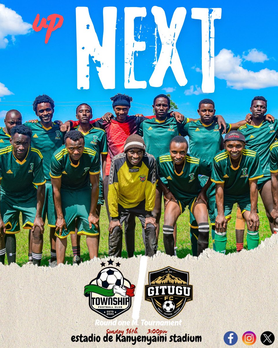 fctownship's tweet photo. We host Gitugu Fc on the first round of Muhia Kihanga tournament 
 Looking forward to prevail onto the next round.
Gaka nī gaitū 

Hapatoki mtu hapa

#COT💛
#FootballKE https://t.co/r8qnU7YWDA