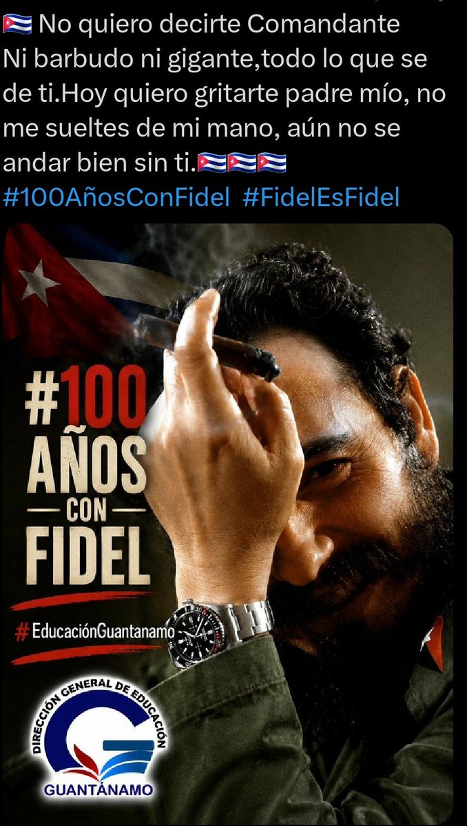 EyudervisP's tweet photo. #100AñosConFidel #CubaVencerá https://t.co/NuhnUQnABN