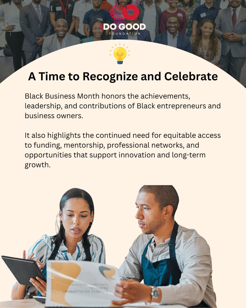 TheSoulofSanta's tweet photo. 💡 Black Business Month celebrates Black entrepreneurs and highlights the need for equitable access to funding, mentorship, networks, and growth opportunities.

Our ACE Program supports eligible entrepreneurs with disabilities and caregivers of all racial and ethnic backgrounds. https://t.co/xOHJu4ynFr
