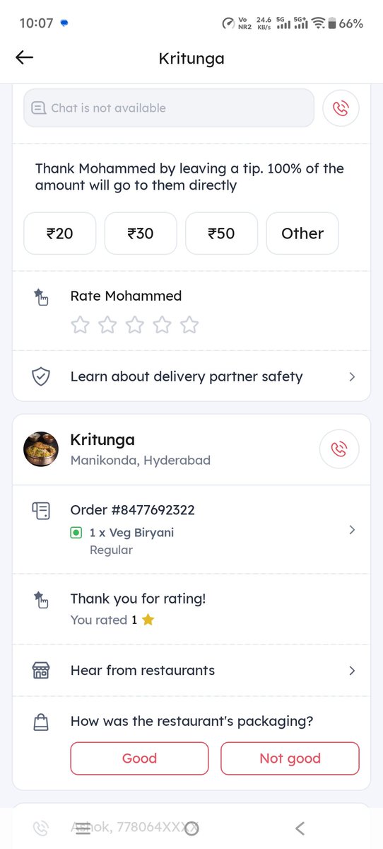 AshokMukka's tweet photo. @zomato 
Delivered opened package. 
Please replace this. 
This is not at all accepted https://t.co/uQvHdkzzvg