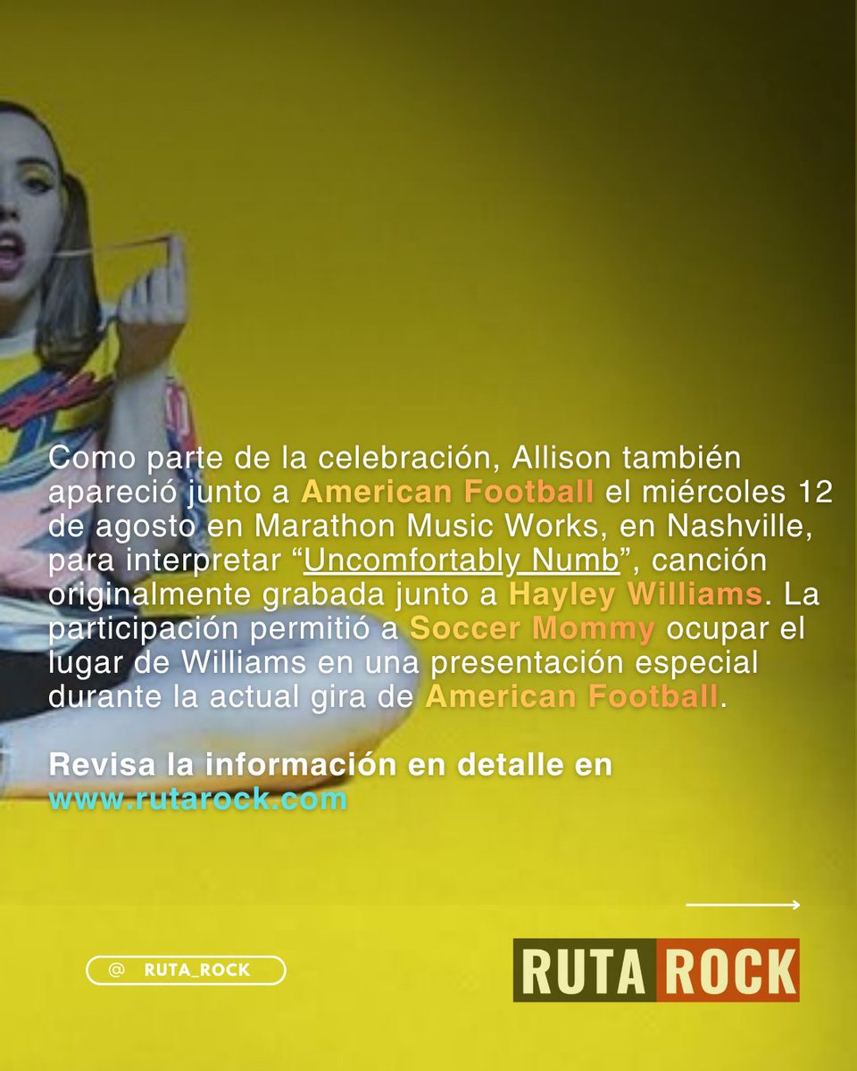 RutaRockCom's tweet photo. Sophie Allison lanzó por sorpresa una edición deluxe de su EP debut, con tres canciones adicionales, y cantó junto a American Football en Nashville.

Revisa la información completa en nuestra web 👉 https://t.co/wpQHLE1WI2 

#soccermommy https://t.co/t63pm85z7k