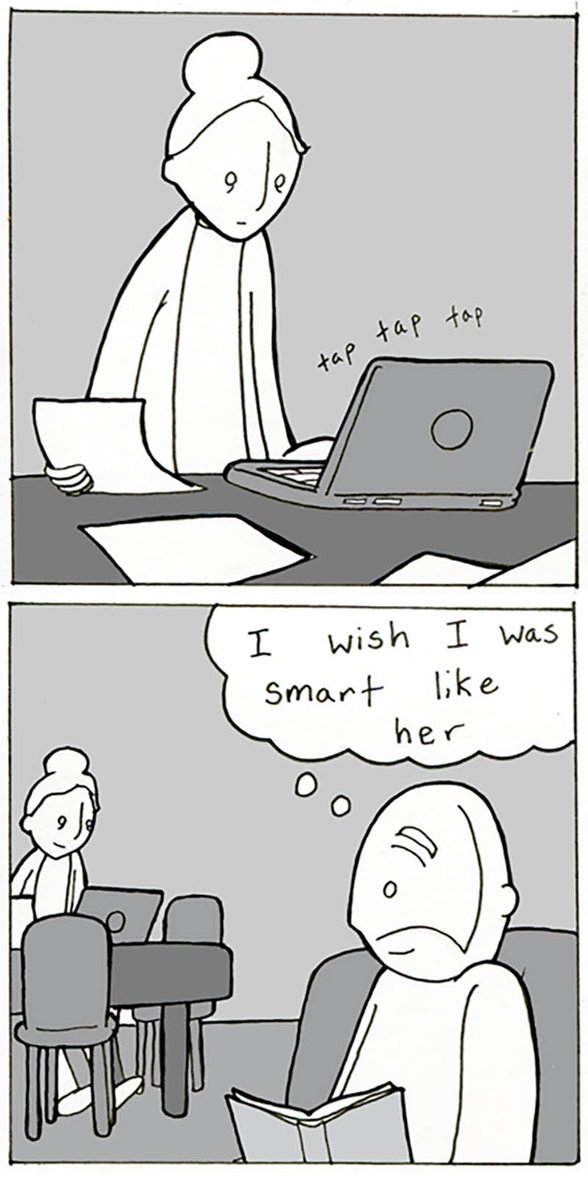 Lunarbaboon's tweet photo. The grass is almost always greener. Full comic on @TinyviewComics Read the full comic here (and please subscribe: https://t.co/GUiJX79VpZ) https://t.co/MHGEw91te7