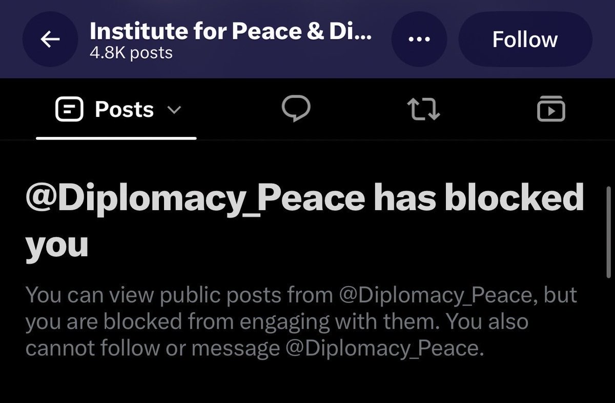 Maanixe's tweet photo. @Diplomacy_Peace @unherd @ArtaMoeini Imagine an “institution for peace” (with akhoonds), blocking users for their questions. https://t.co/xcaSUeqJ3J