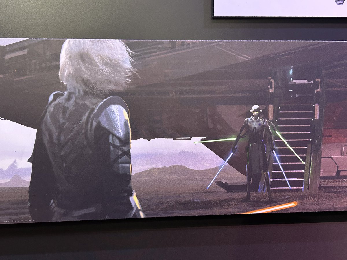 BoardwalkTimes's tweet photo. New AHSOKA Season 2 concept art at the Lucasfilm booth featuring Huyang vs Shin Hati, Ezra Bridger, Sabine &amp; Ahsoka, the Nightsisters, and more. https://t.co/AwjMzhe4b7