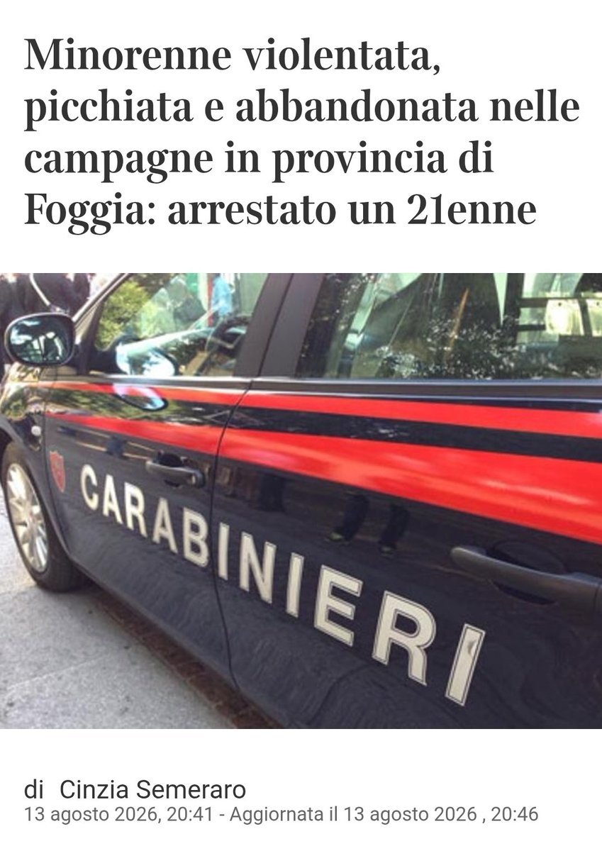 CesareSacchetti's tweet photo. Il @Corriere non vuole proprio dirci chi è l'autore dello stupro. La congiura del silenzio e l'insabbiamento sui crimini dei clandestini continua. https://t.co/yjk4stkpVT