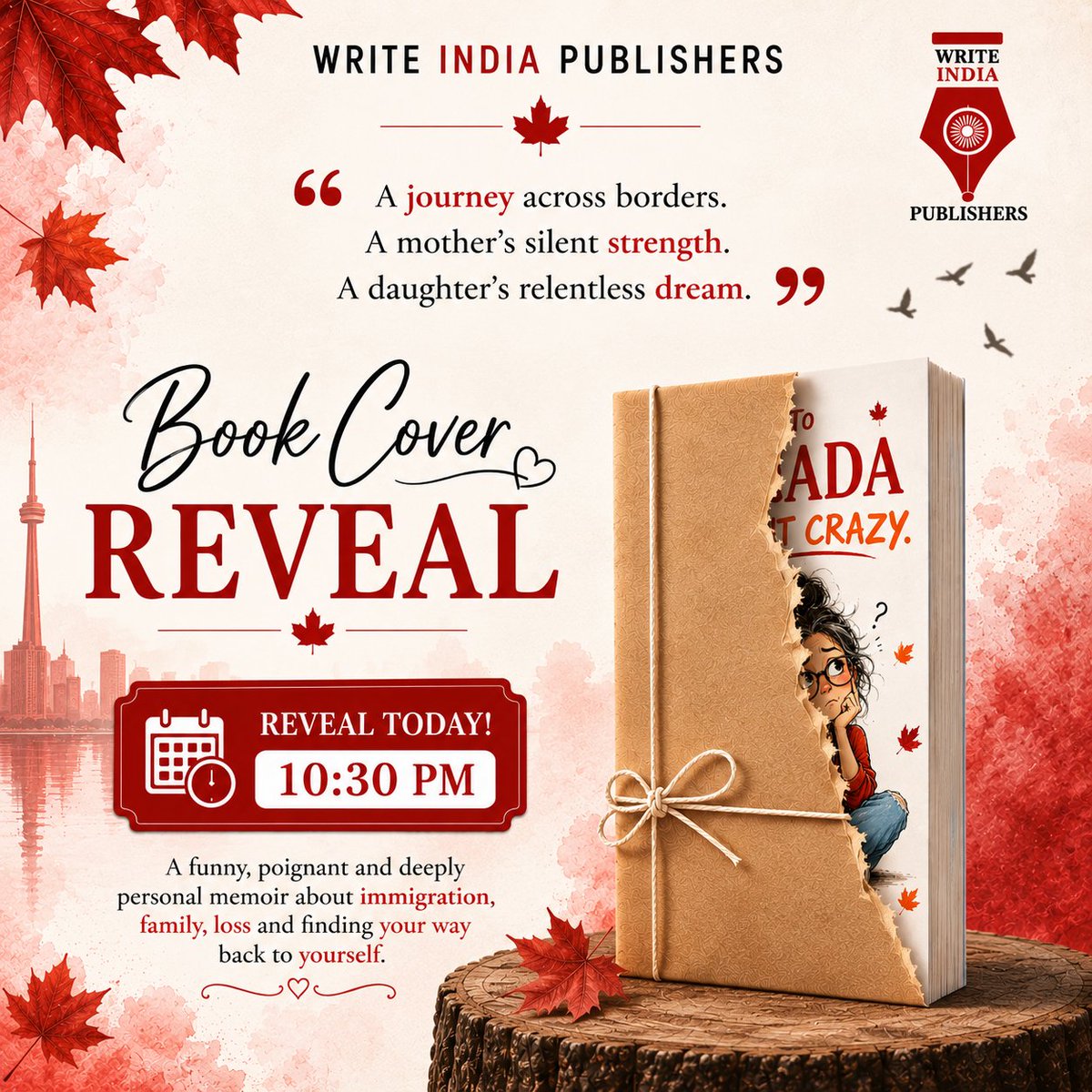 Write_India's tweet photo. ✨ CAN YOU GUESS THE TITLE? 👀🍁📖
Everyone wants to go to Canada.
But what happens **after you get there?** 🇨🇦

Now comes the question…
**CAN YOU GUESS THE TITLE?** 👀

H _ W I C _ _ E T _
C _ N _ D _ _ N D W _ N _ C R _ Z Y

🎁 **Guess the title &amp; WIN A FREE COPY!** https://t.co/RO8dGZQtor