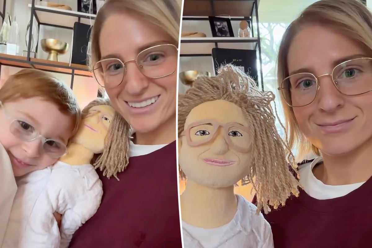 nypost's tweet photo. Meghan Trainor unveils look-alike doll to help son Riley with separation anxiety https://t.co/ddpVO4REbp https://t.co/BGUIkJ5kNi