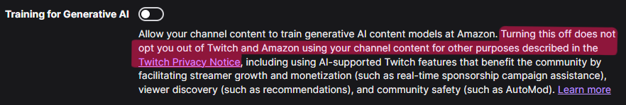 fenrieku's tweet photo. So turning off Gen AI toggle is useless?

Scummy https://t.co/XsjfotoY82