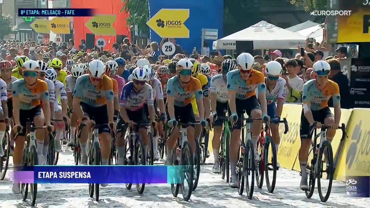 faustocoppi60's tweet photo. The peloton crossed the finish line in Fafe with the NSN riders at the front. All my respect to them for having so much strength. 

#VP26 https://t.co/DNIcrD2dCW