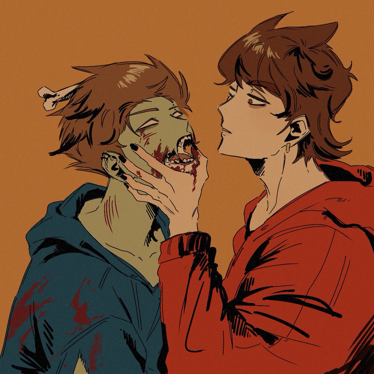 kamgasoup's tweet photo. 🧟‍♂️❤️💙 #tordtom #tomtord #eddsworld https://t.co/Gj3IlULHGW