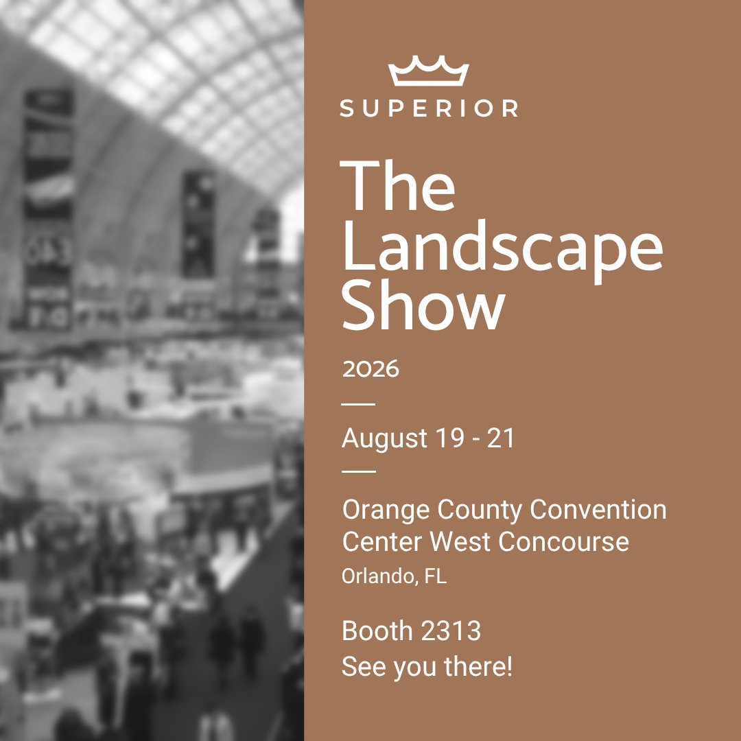 BucknerSuperior's tweet photo. Stop by our 📍Booth #2313 at The Landscape Show in Orlando, Florida! #GetSuperior https://t.co/9jBdnbv6Pc