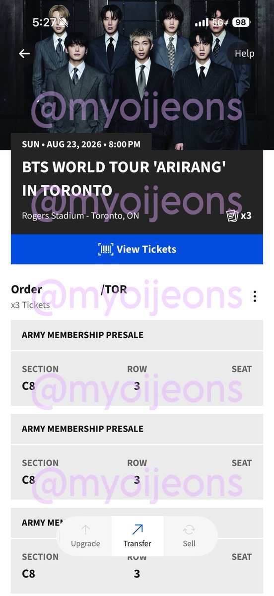 myoijeons's tweet photo. wts ~ bts arirang 3 tickets aug 23rd for toronto d2!

section c8 row 3

rfs: got tickets for d1 instead :p

- selling for face value
- e-transfer or paypal preferred
- willing to send proofs &amp; ft during transfer
- dm if interested https://t.co/OKQxnqqOUW