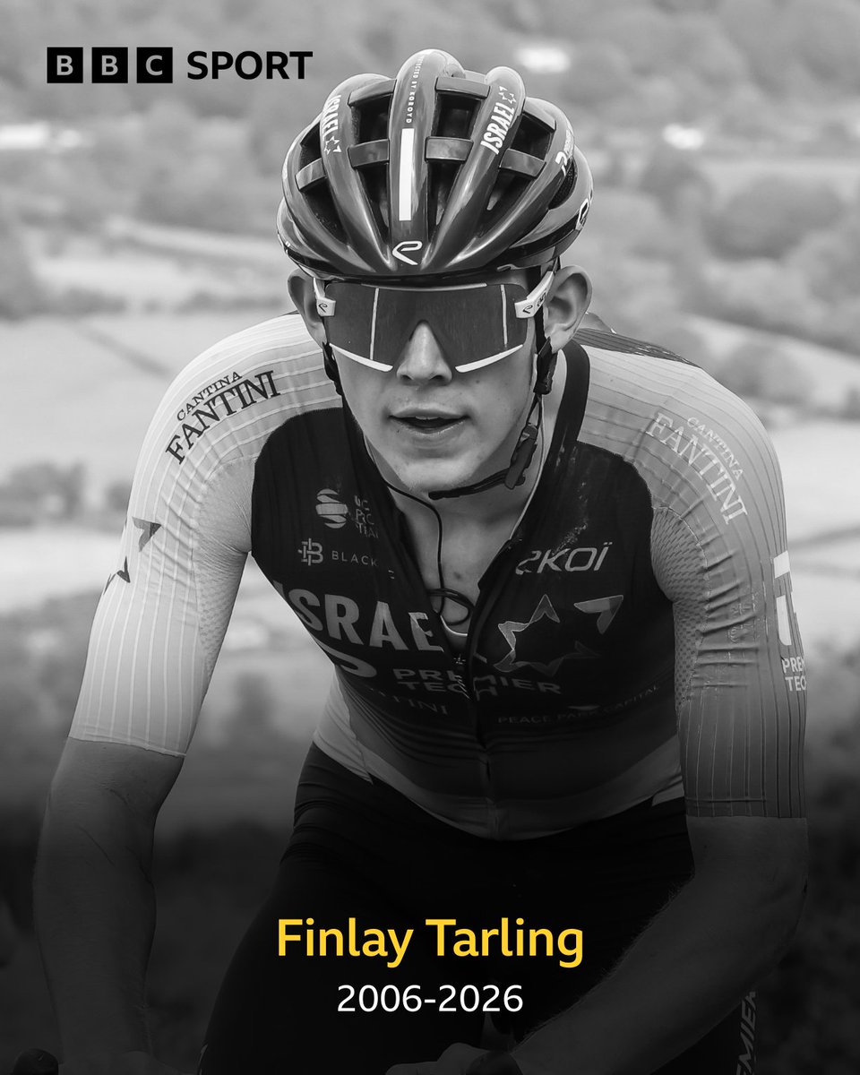 BBCSport's tweet photo. Welsh cyclist Finlay Tarling has died aged 19, after a serious accident during the eighth stage of the Volta a Portugal.

Our thoughts are with his family and friends. https://t.co/kgOkG0Tvxd
