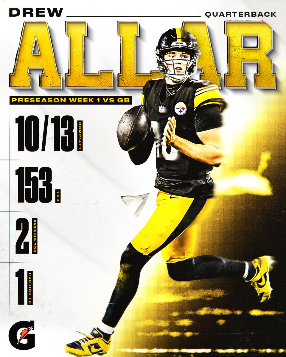 steelers's tweet photo. Rook had a night 🫡 

@AllarDrew | @Gatorade https://t.co/lYjvRRih3A