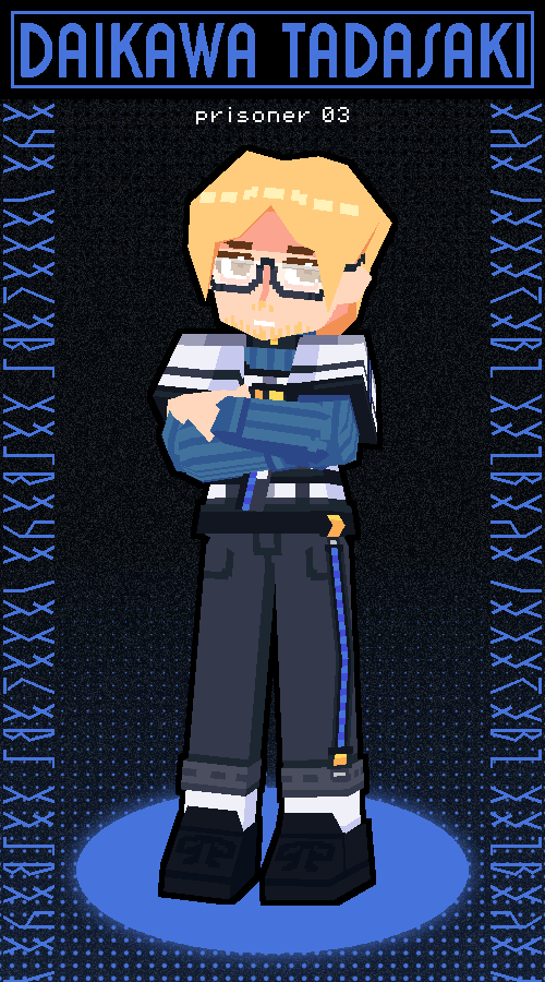 _goldengram's tweet photo. 「✦CHARACTER✦」- 03
#milgram_GOLD #MILGRAM #OCGRAM

Name : Daikawa Tadasaki
Prisoner Number 3.
[#03_gold] https://t.co/HhtIcb6mSs