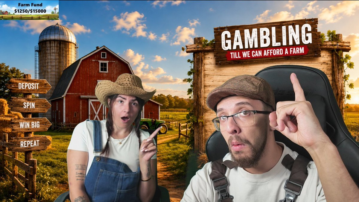 Sebknowsbest's tweet photo. 🚨LIVE NOW 🚨
Gambling till we can BUY a Farm 🚜
$25 RT picked on Stream🎉 https://t.co/QesmhRws0C