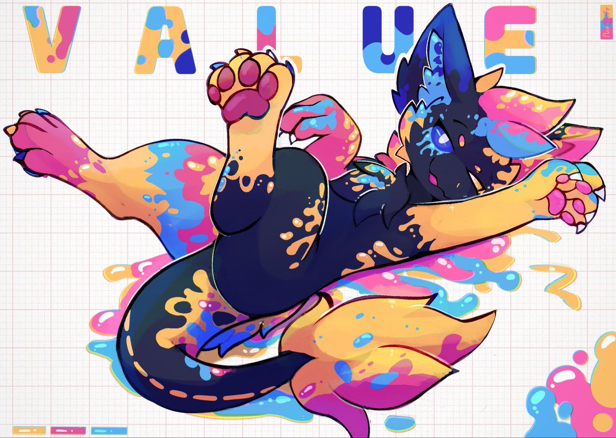 Ribbonfiddle's tweet photo. colourful creature~ for @Value_Factory 💜! https://t.co/gMeuymyjkP