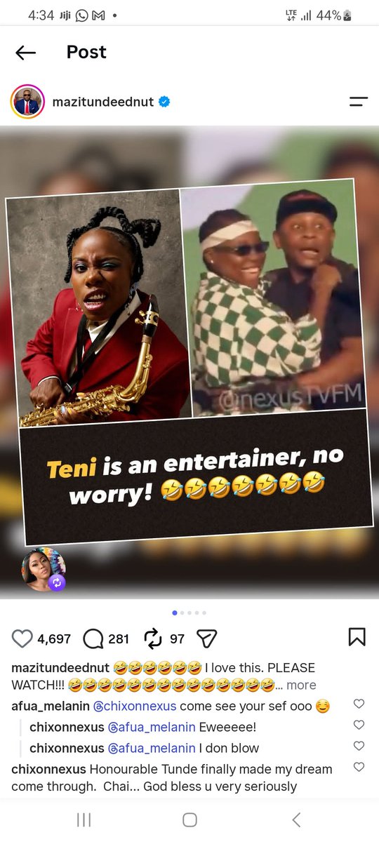 ChixonNexus's tweet photo. Wow @_kingtundeedunt post me and @TeniEntertainer awwww!!! I AM GLOBAL NOW. #mrCameraMan #Chixon #Teni https://t.co/24KstdfEuP