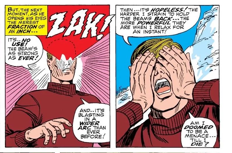 sharksandjays's tweet photo. Scott’s scathing thoughts abt his own mutation all throughout the 60s run breaks my heart https://t.co/WXfKvo5C3J