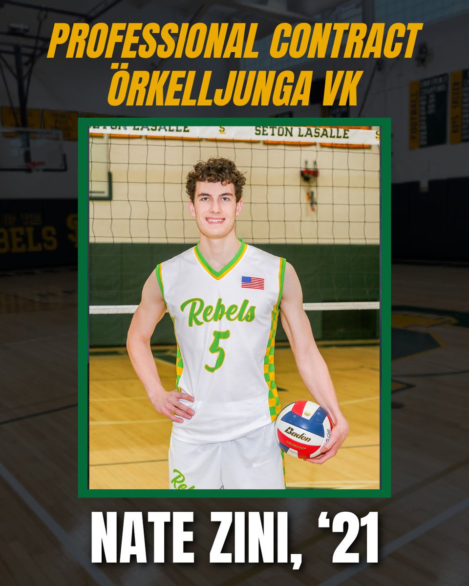 SetonLaSalle's tweet photo. We are so proud of 2021 graduate Nate Zini, who has signed to play professional Volleyball in Sweden! Nate signed a professional contract with Örkelljunga VK. To read more, click here: https://t.co/hShY3U6gzY https://t.co/8okyQw9DC4