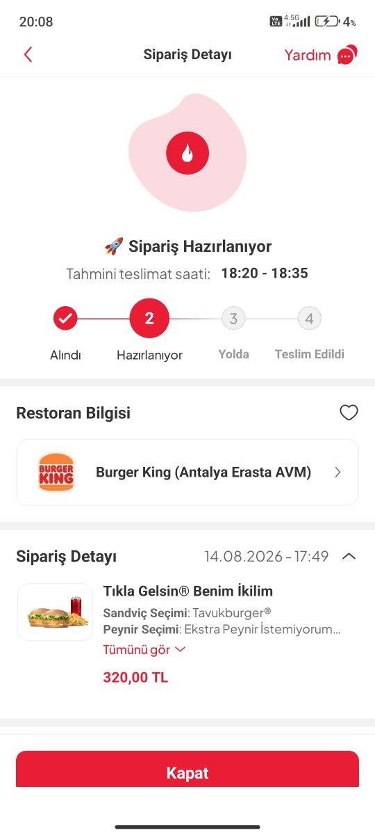 alpermutlu's tweet photo. 3 saate yakın oldu sipariş nerede??  @BurgerKing https://t.co/hmPiAWCQb8