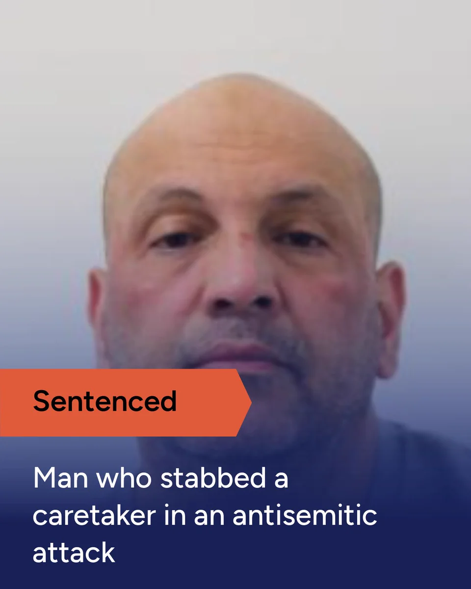 Sentenced man who stabbed a caretaker in an antisemitic attack