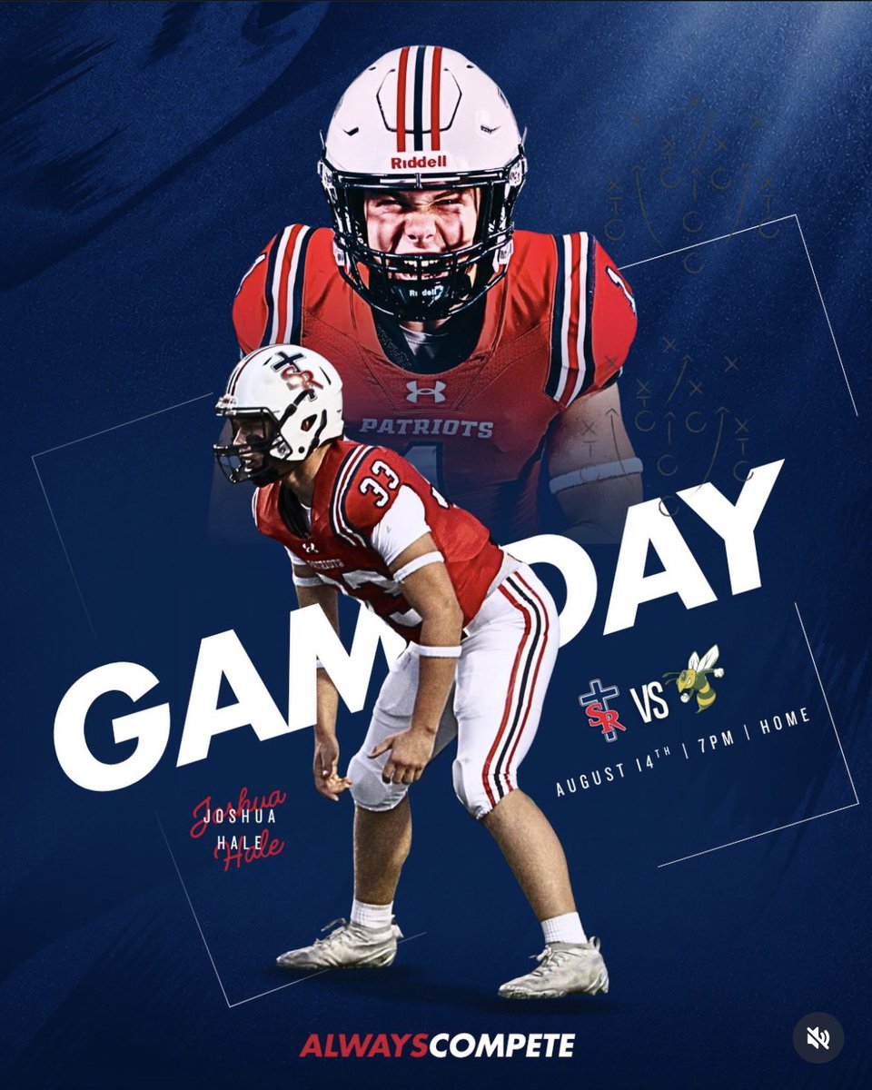 srcsfootball_'s tweet photo. 🚨 Gameday 🚨
Join us tonight at The Rock as the Patriots will take on Savannah Country Day at 7pm. Get there early to line the field as the Patriots take the field! Looking forward to a great night of football!!
#alwayscompete https://t.co/90keFafaKM