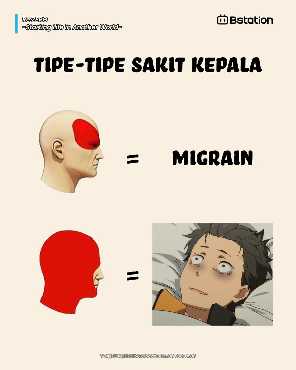 BstationID's tweet photo. Jadi, kamu lagi sakit kepala nggak?
#rezero #tokyoghoul #attackoftitan #bstation #bstationbeyondanime https://t.co/9MwEOHrzfa