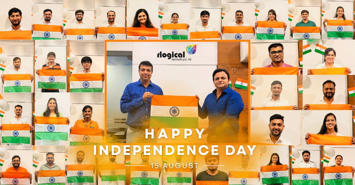 Rlogical's tweet photo. 🇮🇳 Freedom to celebrate. Unity to grow. Spirit to shine! ✨
Team Rlogical came together to celebrate Independence Day with smiles, pride, and plenty of team spirit! 🎉

One team. One spirit. 🇮🇳❤️

#Rlogical #TeamRlogical #IndependenceDay #15August #TeamSpirit #TogetherWeGrow https://t.co/yvkSDuWPkJ