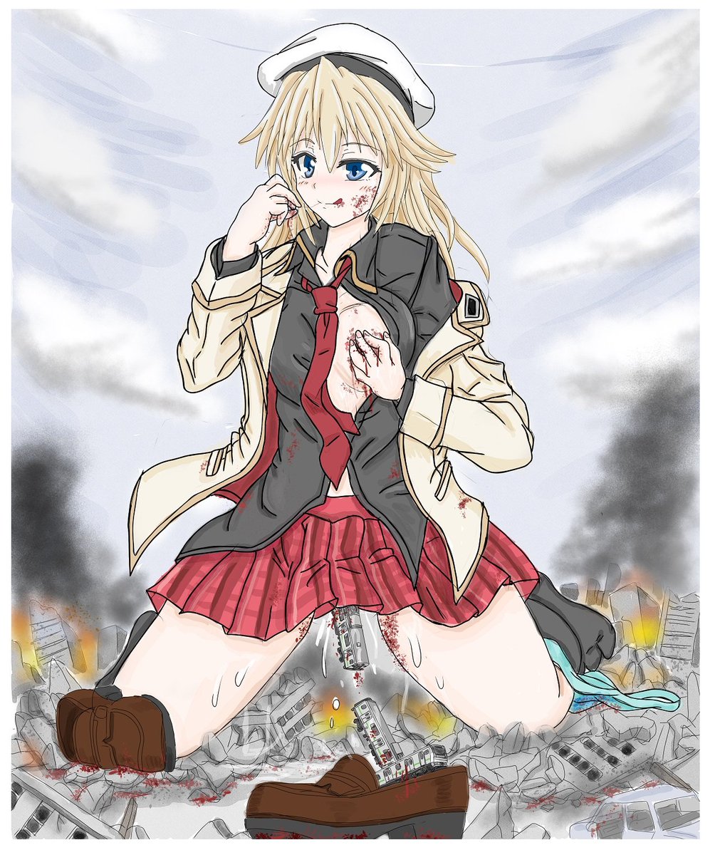 AadmGts's tweet photo. リクエストいただきました黒崎ティア
まじかる☆ギガンティアの正体。
私立学校の制服を着ています。
変身せずそのまま巨大化し、街を破壊しながら小人を胸で揉み潰し、電車を秘部に挿入し、小人を捕食しています。
悪意は無く、純粋に楽しんでいるだけです。
少し体格が良くなってしまいました。 https://t.co/9ammtvWNCR