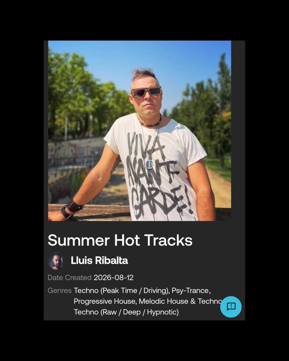 LluisRibalta's tweet photo. Here’s my new @beatport chart, “Summer Hot Tracks,” with my top picks for this summer’s songs🙌🏼😊... It has a wide variety of styles, just the way I like it, but it’s all about the dance floor 🔥💣Enjoy! 🥰 https://t.co/snGuMf2hfz