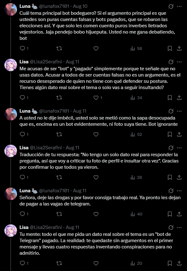 Lisa2Serafini's tweet photo. @Robertdiez100 @lunafox7101 @ScaramangaFra @NoticiasRCN No le hagas caso a la que te dijo bot hermano, literal es su unica defensa. https://t.co/vFaxOSWCOG