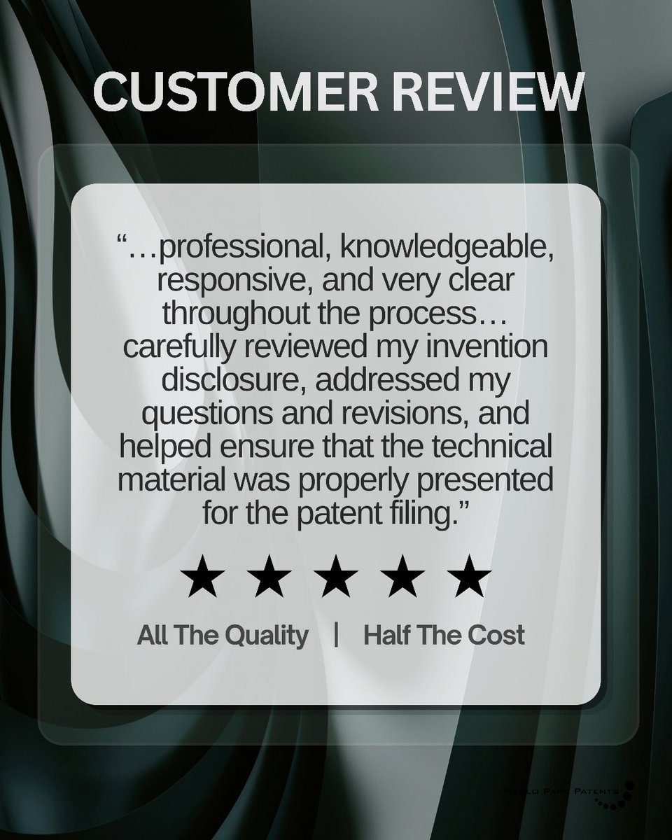 menloparkIP's tweet photo. Another client review!

#happyclient #menloparkpatents https://t.co/S6xtPBHXAw