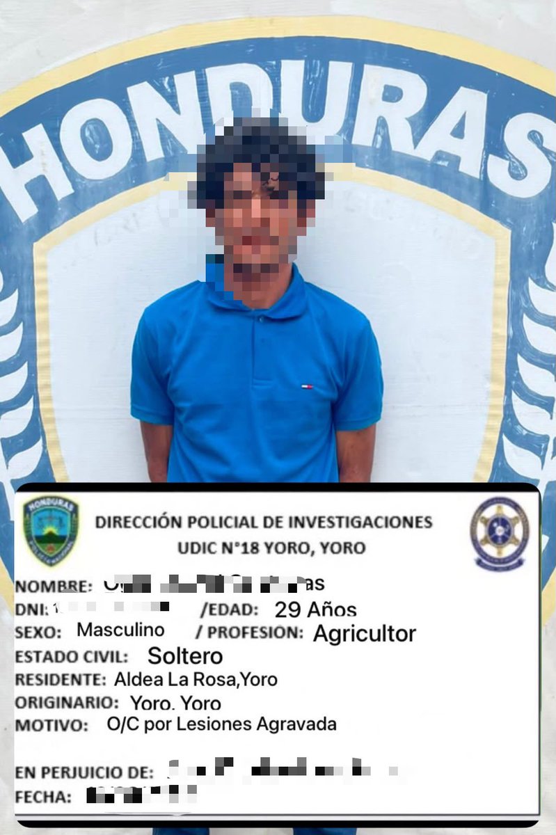 YoroUDEP18's tweet photo. 🚨 Detenido por orden de captura por lesiones agravadas

La DPI, con apoyo de la DNPSC y asignados a la UDEP-18 Yoro, detuvo en la aldea Ayapa a un hombre de 29 años con una orden de captura pendiente por el delito de lesiones agravadas.

#UDEP18 #Yoro #PolicíaNacional #Seguridad https://t.co/EFfebCmurb