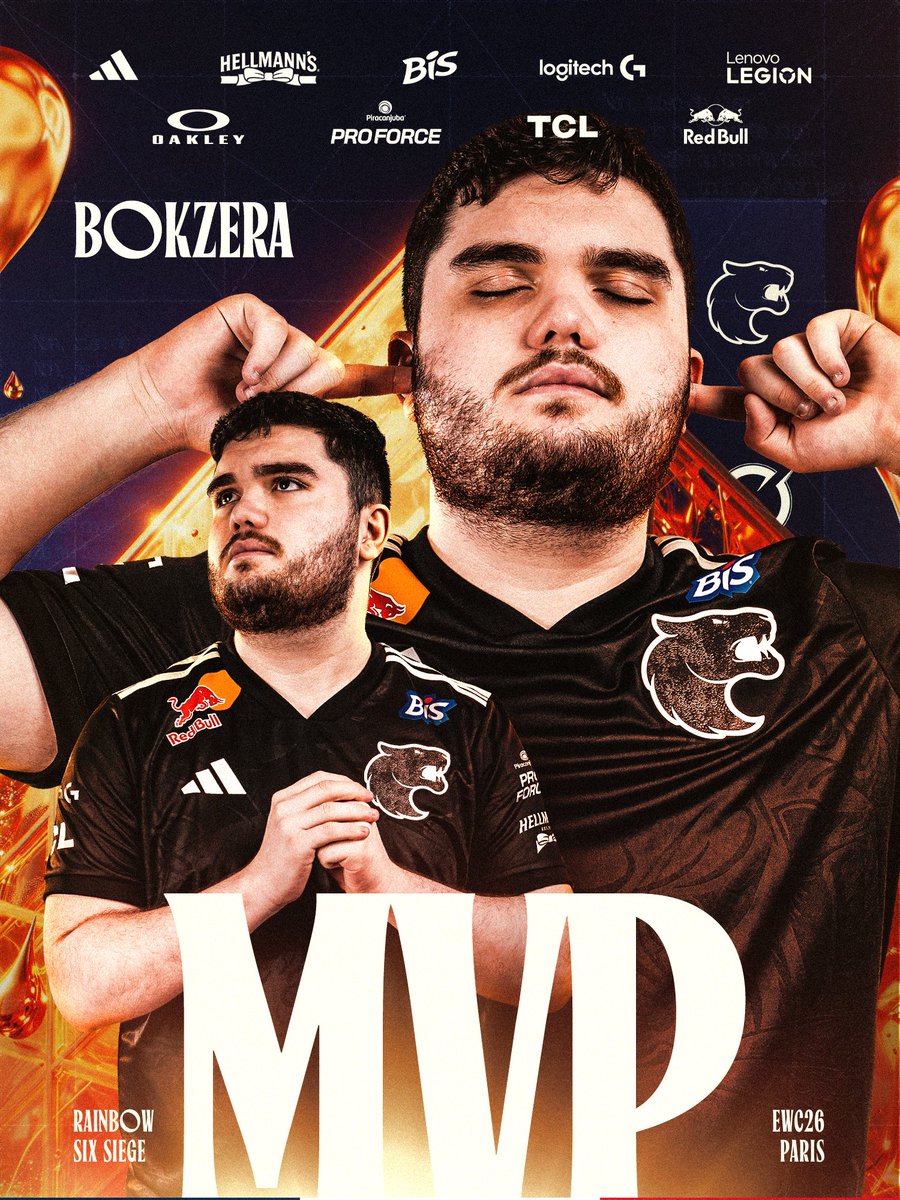FURIA's tweet photo. Primeiros playoffs em LAN internacional, primeiro stage e MVP. Isso é @Bokzera. 🏅

AMASSOU a Darkzero e levou a #FURIAR6 até a GRANDE FINAL da #EWC26!

#DIADEFURIA https://t.co/2KvGxTKKCe
