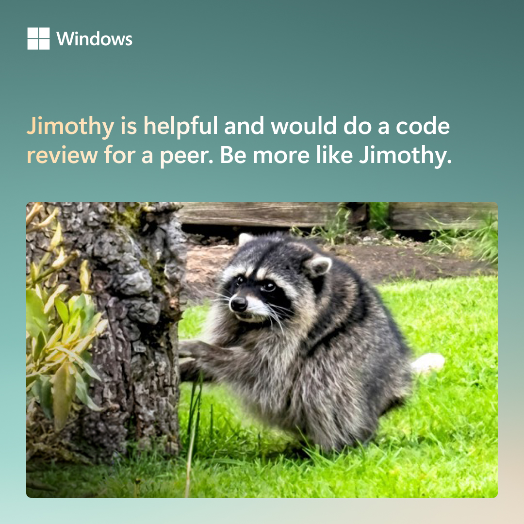 windowsdev's tweet photo. Jimothy is the coworker we all need in the office. https://t.co/NEoE3REMhH