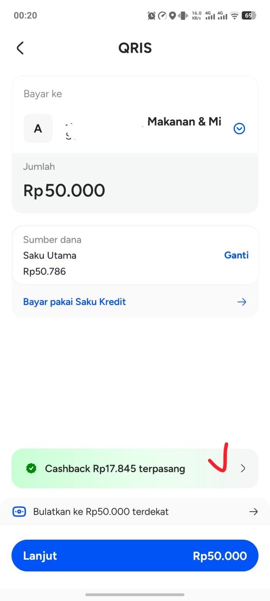 ayy_u_'s tweet photo. @kimmyexp mau info kak bank saqu ada voucher cashback 17k min transaksi qris 50k , mayan bgt https://t.co/uP0NyqHmow