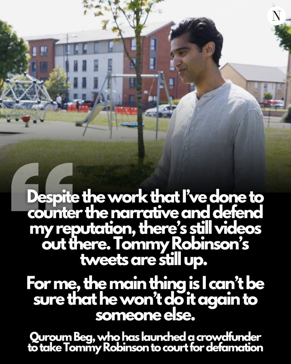ScotNational's tweet photo. Quroum Beg, a Glasgow dad who found himself at the centre of a misinformation storm fanned by Tommy Robinson in July this year, has launched a Crowdjustice fundraiser so that he can take legal action against the far-right agitator

The dad-of-three was subjected to death threats after being targeted by Robinson and other far-right accounts after he stood up against a march of anti-immigration protesters who descended on his local park
