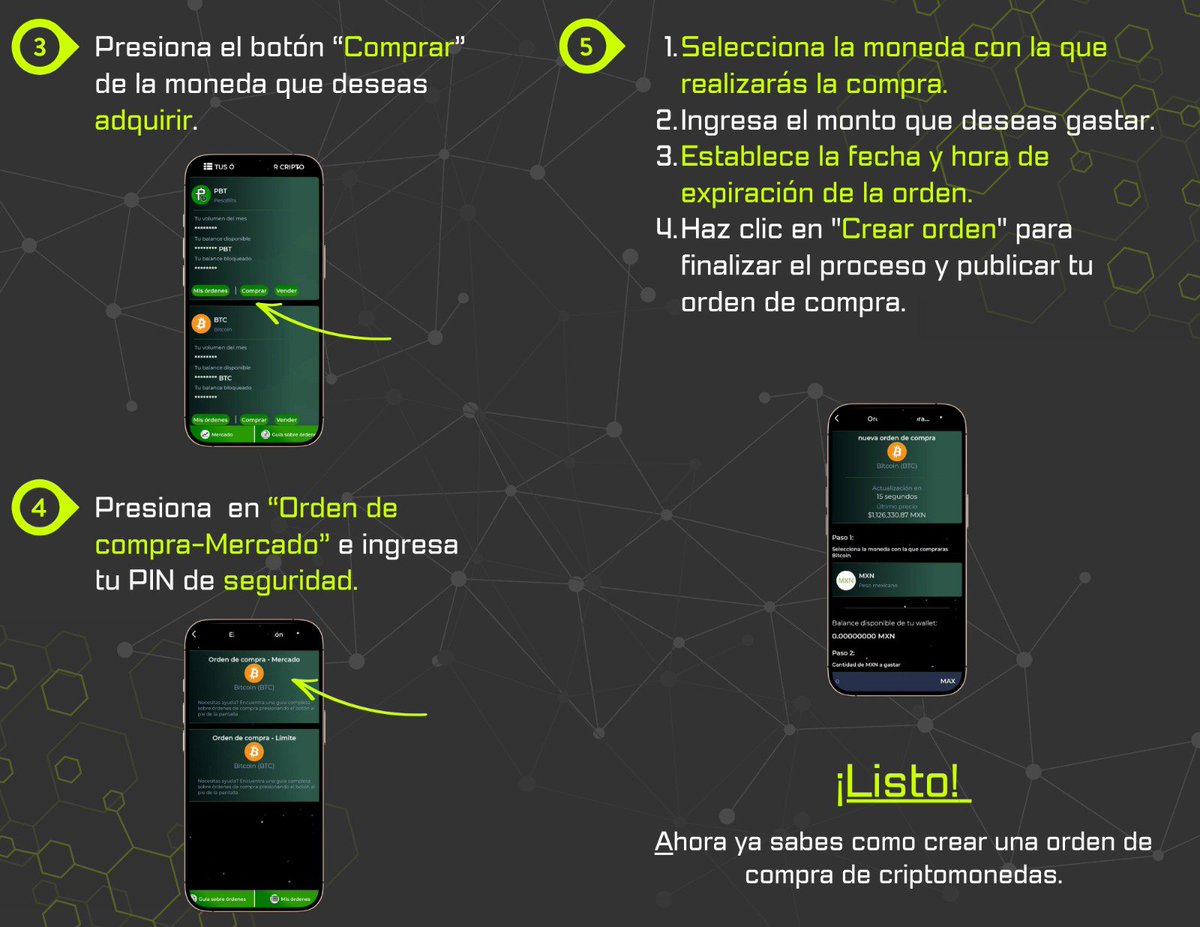 MercadoBitsMX's tweet photo. ¿Quieres comprar o vender criptomonedas en MercadoBits?

Te mostramos el paso a paso cómo realizar una orden de compra o venta desde la app.

#vendecripto #compracripto #crypto #exchange https://t.co/n9qTzC9ZLw